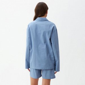 Пижама женская (рубашка и шорты) KAFTAN "Basic", голубой