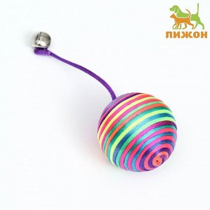 Мяч текстильный "Полосатик с хвостиком", 5,5 см, микс цветов 9675543