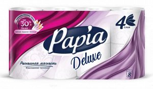 Туалетная бумага PAPIA DELUXE Белая 4слоя 8рул