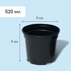 Набор для рассады: стаканы по 500 мл (8 шт.), поддон 40 x 20 см, чёрный, Greengo