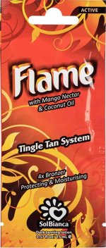 Крем для загара в солярии “Flame” с нектаром манго, бронзаторами и Tingle эффектом 15 мл