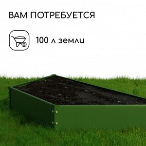 Клумба оцинкованная «Трапеция», d = 100 см, h=15 см, зелёная, Greengo