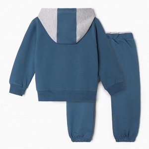 Комплект для мальчика (толстовка, брюки), цвет джинсовый, рост