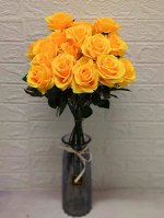 Роза желтая на длинной ножке, 1 шт