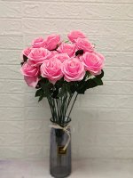 Роза розовая на длинной ножке, 1 шт