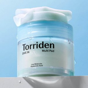 Увлажняющие многофункциональные пэды Torriden DIVE IN Low Molecular Hyaluronic Acid Multi Pad 80шт