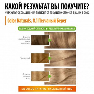 Гарньер, Стойкая питательная крем-краска для волос "Color Naturals" (Колор Нэчралс) c 3 маслами, оттенок 8.1, Песчаный берег, 110 мл