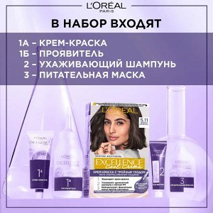 LOREAL L’Oreal Paris Стойкая крем-краска для волос &quot;Excellence Cool Creme&quot;, оттенок 4.11, Ультрапепельный, Каштановый