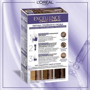 Лореаль, Краска для волос "Excellence Cool Creme", оттенок 7.11, Ультрапепельный, Русый