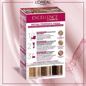 Loreal Paris Лореаль, Стойкая крем-краска для волос &quot;Excellence&quot;, оттенок 8.1, Светло-русый пепельный