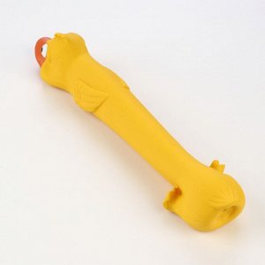 Игрушка пищащая  для собак из латекса "Утка", 27 см, жёлтая  7883243