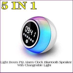 Будильник-Часы ночник Беспроводная портативная колонка-радио LIGHT BOOM Bluetooth с RGB подсветкой