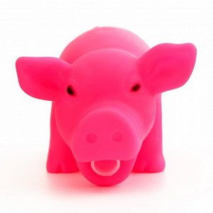 Игрушка хрюкающая "Веселая свинья" для собак, 15 см, розовая  7626832