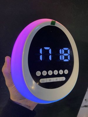 Будильник-Часы ночник Беспроводная портативная колонка-радио LIGHT BOOM Bluetooth с RGB подсветкой