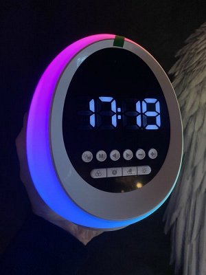 Будильник-Часы ночник Беспроводная портативная колонка-радио LIGHT BOOM Bluetooth с RGB подсветкой
