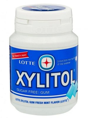 Резинка жевательная Xylitol Fresh Mint "Освежающая мята", Thai Lotte, 58г, пл/бан, 1/6/36
