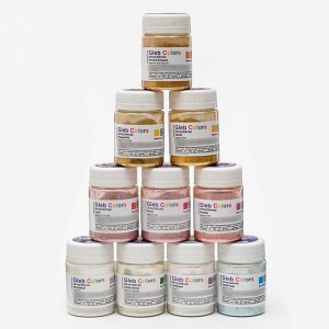 Глиттер пищевой, набор Gleb Colors, 10 цветов по 10 г