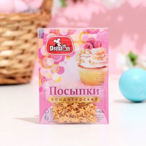 Посыпки кондитерские Preston «Звезды золотые», 7 г