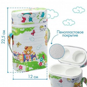 Термосумка - контейнер для 2-х классических бутылочек, пенопласт, МИКС