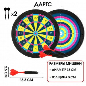 Дартс «Викинг», d=35 см, толщина 3 см, 2 дротика, дротик 13.5x2.5 см