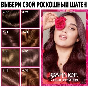 Garnier Color Sensation Стойкая крем-краска для волос "Color Sensation, Роскошь цвета" оттенок 6.0, Роскошный темно-русый, 110 мл EXPS