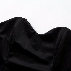 Женское бархатное платье в складку, черный/белый