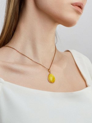 Элегантный кулон из натурального балтийского янтаря медового цвета