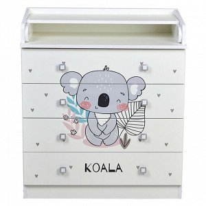 Комод пеленальный детский Фея 1580 «Коала», 80х47х92 см., 4 ящика, цвет белый