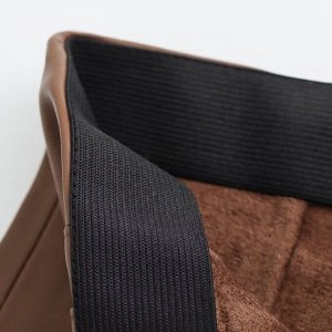 Женские кожаные брюки с высокой посадкой, коричневый