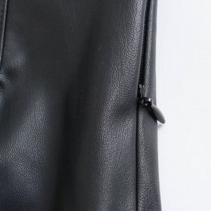 Женские кожаные брюки с высокой посадкой, черный