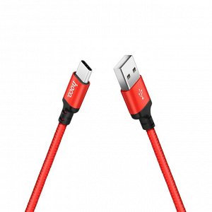 Кабель Hoco X14 Times Speed, Type-С - USB, 3 А, 1 м, черно-красный 7313902