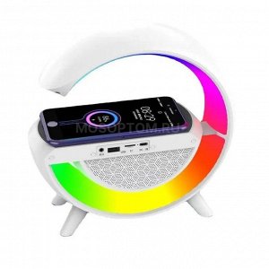 Портативная колонка-радио 4in1 Night Cool с беспроводной зарядкой 15W и RGB подсветкой и ночником