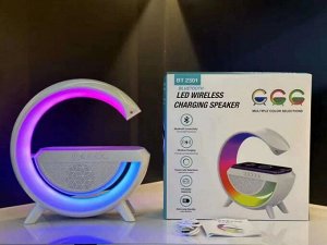 Портативная колонка-радио 4in1 Night Cool с беспроводной зарядкой 15W и RGB подсветкой и ночником