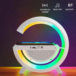 Akuma Портативная колонка-радио 4in1 Night Cool с беспроводной зарядкой 15W и RGB подсветкой и ночником