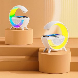 Akuma Портативная колонка-радио 4in1 Night Cool с беспроводной зарядкой 15W и RGB подсветкой и ночником