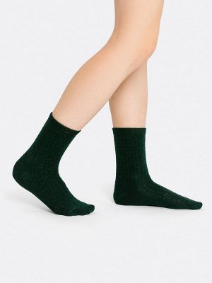 Высокие женские шерстяные носки нефритового цвета (1 упаковка по 5 пар)