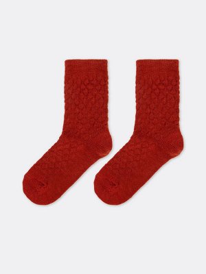 Высокие женские шерстяные носки терракотового цвета (1 упаковка по 5 пар)