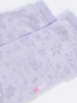 Носки женские укороченные в фиолетовом оттенке с рисунком цветов (1 упаковка по 5 пар)