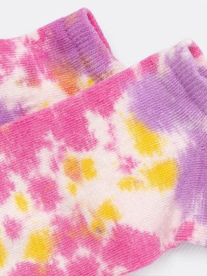 Носки женские короткие разноцветные в стиле тай-дай (1 упаковка по 5 пар)