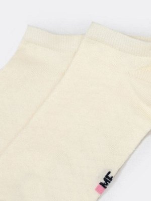 Короткие носки женские в бежевом цвете с рисунком в виде ромбов (1 упаковка по 5 пар)