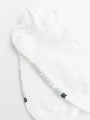 Спортивные короткие женские носки из пряжи coolmax® белого цвета (1 упаковка по 5 пар)