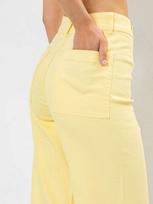Джинсы женские wide leg в желтом оттенке