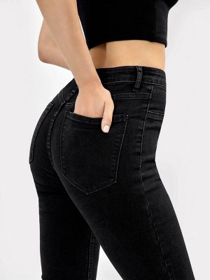 Брюки женские джинсовые jeggins в сером оттенке