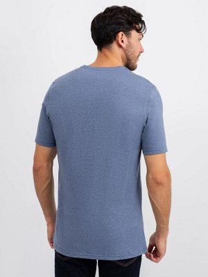Хлопковая прямая футболка в оттенке синий меланж
