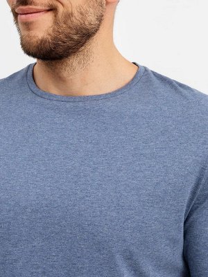 Хлопковая прямая футболка в оттенке синий меланж