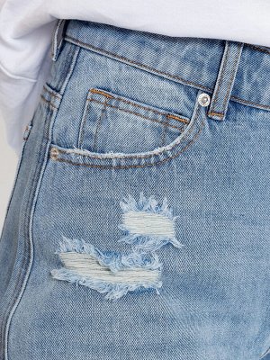 Шорты женские джинсовые мини в голубом оттенке