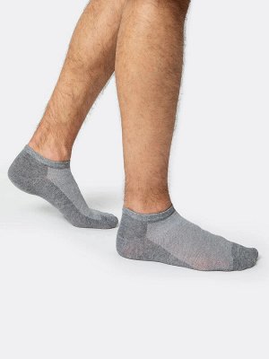 Носки мужские укороченные серые с сеткой (1 упаковка по 5 пар)