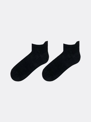 Короткие мужские носки черного цвета с сеткой и антибактериальной обработкой (1 упаковка по 5 пар)