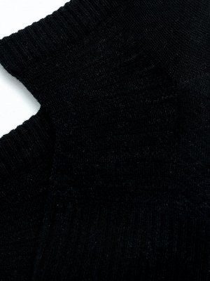 Короткие мужские носки черного цвета с сеткой и антибактериальной обработкой (1 упаковка по 5 пар)