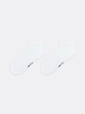 Короткие мужские носки белого цвета с сеткой и антибактериальной обработкой (1 упаковка по 5 пар)